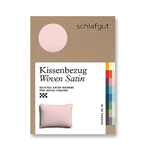 schlafgut Woven Satin Kissenbezug 60x80 cm Purple Light Uni in Premium Hotelqualität, Kopfkissenbezug einzeln mit 100% weicher Baumwolle von schlafgut