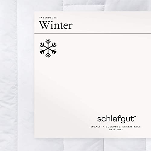 schlafgut kuschelig warme Premium Faserbettdecke Winter, 135x200 cm weiß aus 100% Baumwolle mit High-Tech Allerban® Füllfasern von schlafgut