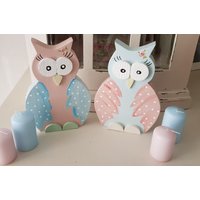 Deko Holzeulen, Shabby, Frühlingsdeko, Punkte von schlotterlotte