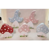 Deko Holzpilze, , Shabby, Fliegenpilz, Punkte von schlotterlotte