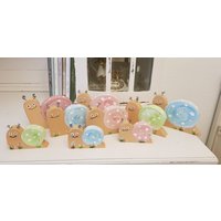 Deko Holzschnecken Groß , Shabby, Frühlingsdeko, Punkte von schlotterlotte
