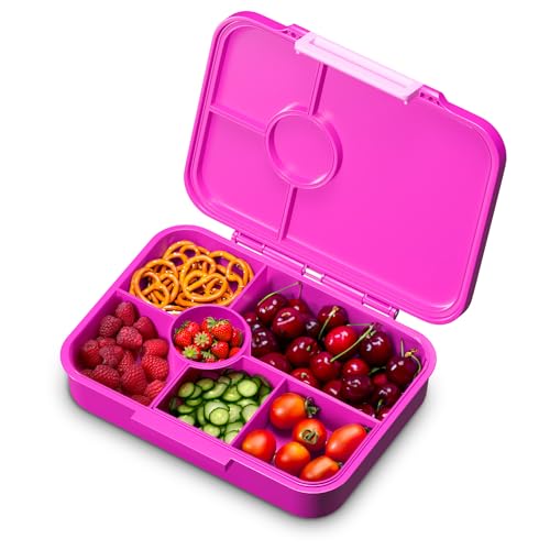 Schmatzfatz Lunchbox, Unterteilte Brotdose Kinder, Lunchbox mit Fächern, Bunte Bento-Box für Schule & Kita, BPA-Freie Schuldose für Mädchen & Jungen, Jausenbox Spülmaschinenfest & Auslaufsicher von schmatzfatz