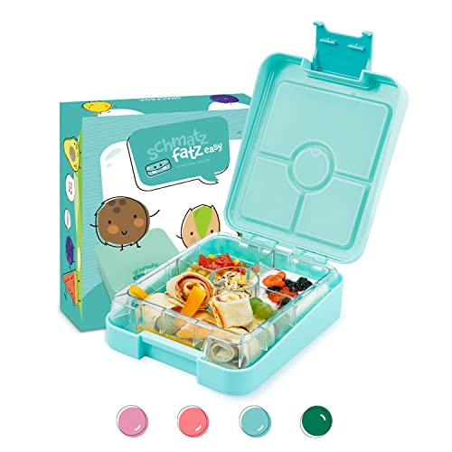 schmatzfatz Easy Brotdose für Kinder mit Fächern, Bunte Unterteilt & Auslaufsicher, BPA-Freie Lunchbox für Kindergarten/Kita, Bento Box , Sichere Snackbox Vesperdose von schmatzfatz