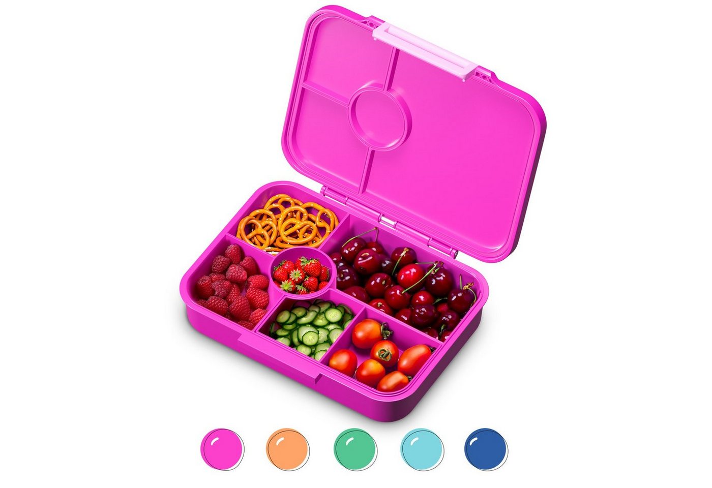 schmatzfatz Frischhaltedose Lite Lunchbox 6 Fächer 20,8 x 4,5 x 15 cm, Tritan, Silikon, (Packung) von schmatzfatz