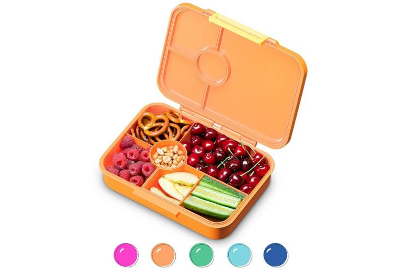 schmatzfatz Frischhaltedose Lite Lunchbox 6 Fächer 20,8 x 4,5 x 15 cm, Tritan, Silikon, (Packung), Auslaufsicher BPA-frei- Kinderfreundliche mit fächern Kinder Schule von schmatzfatz