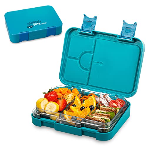 schmatzfatz Junior Brotdose Kinder mit Fächern, BPA Frei Lunchbox, Bento Box Kinder, Brotbox für Mädchen & Jungen, Snackbox, Perfekt für Schule, Kindergarten & Ausflüge (Petrol) von schmatzfatz