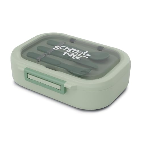 Schmatzfatz Lunchbox, Unterteilte Brotdose für Erwachsene & Kinder, Lunchbox mit Fächern, Bento-Box für Schule & Kita, BPA-Freie Schuldose Auslaufsicher & Spülmaschinenfest, Jausenbox Unterteilt von schmatzfatz