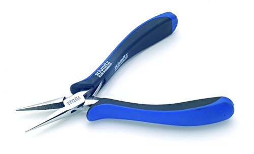 Spitzzange 140mm - schmitz 4202HS22 - gerade, lange Greif-Backen mit Verzahnung - ESD/EGB sicher - Durchgestecktes Zangengelenk für den Profi - Made in Germany - Solingen von schmitz SPEZIALZANGEN | MADE IN GERMANY