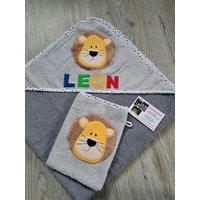 Baby Badetuch Mit Waschlappen Junge von schneiderinchen