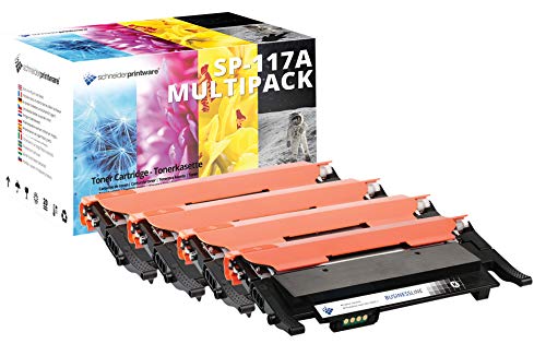 4 Schneider Printware Toner 50% höhere Reichweite I MIT CHIP I kompatibel zu HP W2070A W2071A W2072A W2073A 117A für HP Color Laser 150a150nw MFP 178nwg 179fwg von schneiderprintware