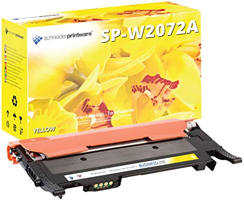 Schneider Printware Toner 50% höhere Reichweite I MIT CHIP I kompatibel zu HP W2072A gelb 117A für HP Color Laser 150a150nw MFP 178nwg 179fwg von schneiderprintware