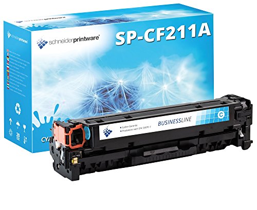 schneiderprintware Toner | 35 Prozent mehr Seiten | kompatibel für HP CF211A,131X, 131A Toner Cyan für Laserjet Pro 200 Color M251N, M251NW, M276N, M276NW von schneiderprintware