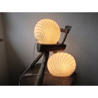 Vintage Peill&putzler Paar Schöne Opalglas Design Tischleuchten Modellserie "Zebra" von schoenARTigsein