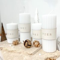 Adventskranz Zahlen Als 4Er-Set Aus Leder | Adventsdeko, Set, Dekoration Kerzen Advent Geschenk von schoenedeko