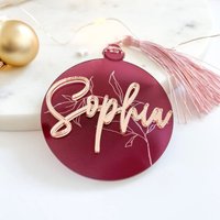 Weihnachtskugel Personalisiert Aus Acryl „Beere" Mit 3D Namen von schoenedeko