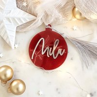 Weihnachtskugel Personalisiert Aus Acryl „Orangebraun" Mit 3D Namen von schoenedeko