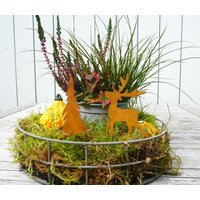 2Er Set Gartenstecker Tanne Hirsch Mini Beetstecker Weihnachten Xmas Weihnachtsdeko Zum Stecken Dekoration Gartendeko Geschenkidee Mini von schongesehen