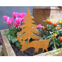 2Er Set Tanne Mit Hirsch Gartenstecker Beetstecker Rost Rostoptik Weihnachten Weihnachtsgeschenk Deko Weihnachtsdeko Geschenkidee Braun 2 von schongesehen