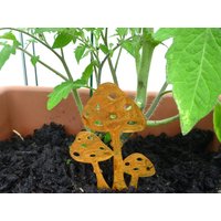 3Er Gartenstecker Pilz Pilze | Beetstecker Pilzgruppe Fliegenpilz 17 cm Herbstdeko von schongesehen