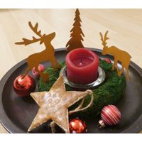 3Er Set Gartenstecker Hirsche Und Tanne Zum Stecken | Weihnachtsdeko Gartendekoration Rostdeko Weihnachtsgeschenk von schongesehen