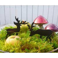 Deko Zum Stecken 2Er Set Hirsche Schwarz Beetstecker Gartenstecker Xmas Weihnachten Weihnachtsgeschenk Geschenk Mitbringsel von schongesehen
