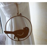 Gartendeko Rostdeko Vogel Hansi Zum Hängen 9 cm Osterdeko Deko Tüschmuck Haustür Fensterschmuck Rostoptik Garten Baumschmuck Metalldeko von schongesehen