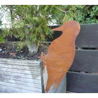 Gartendeko Specht Zum Stecken 12 X 31 cm Edelrost Rostdeko Deko Garten Draußen Rostoptik Geschenk Mitbringsel von schongesehen