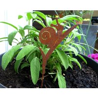 Gartenstecker Schnecke Am Blatt 37 cm Edelrost | Rostoptik Gartendeko Beetstecker Rost Geschenkidee von schongesehen