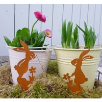 Osterdeko 2Er Metall Stecker Hase Beetstecker Gartenstecker Dekoration Osterhase von schongesehen