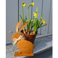 Osterdeko Osterhase Rost | Rostiger Hase Gartendekoration Ca. 23 cm Frühlingsdeko Für Die Haustür Oder Garten von schongesehen