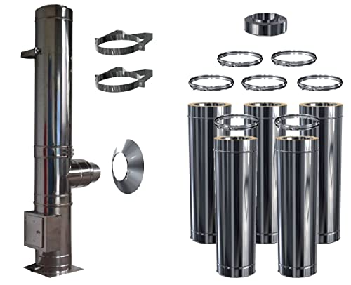 Edelstahlschornstein Schornstein Bausatz doppelwandig DW 150 Höhe 6,2 m 0,5 mm Edelstahlschornstein Schornstein Bausatz doppelwandig DW 150 Höhe 6,2 m 0,5 mm von Schornstein-Zentrallager