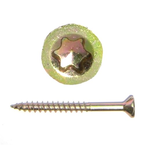 Spanplattenschrauben 4,5 x 45 mm Torx gelb vz. (VE 500) von schrauben-direkt.com