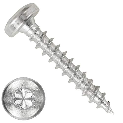 Spanplattenschraube – PROFI - PAN HEAD Halb Rundkopf verzinkt rostgeschützt Stahl gehärtet - SPL PROFI PANHEAD VZ TORX SGH - 4,5 x 80 (25 Stück) von schraubenkontor24