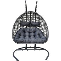 XXL-Hängesessel Polyrattan Doppelhängesessel - Grau von schütte Home & Living