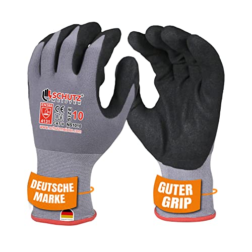 SCHUTZMEISTER 24 Paar Premium Nitril Arbeitshandschuhe Herren - Größe 10/XL - Schutzhandschuhe mit verbessertem Grip für widrige Bedingungen, ölresistent, feines Tastgefühl, ideal für Privat & Gewerbe von schutzmeister