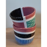 2Er-Set Blumentöpfe Aus Keramik - Handbemalt & Spülmaschinenfest von schwarzweissundbunt