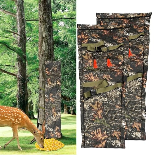 Hirsch Fütterung Tasche, Tragbare Schwerkraft Hirsche Futterautomat Camouflage Jagd Futterspender mit Verstellbaren Riemen zur Befestigung am Baum, Wetterfestes Oxford-Gewebe-2pcs von scosao