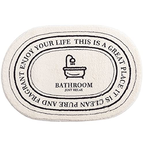 Ovale Badezimmer-Bodenmatte, Retro-Stil, rutschfest, wasserabsorbierend, weich, flauschig, Pflanzenteppiche, maschinenwaschbar für Toilette, Küche, Wohnzimmer (01, 40 x 60 cm) von scoseptzy