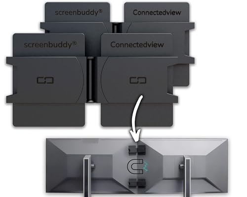 screenbuddy 2er Set magnetischer Verbinder für PC Bildschirme & Monitore - Computer Zubehör für Home-Office, Büro, Gaming & Streaming - Magnet Verbindung zum Monitor Zusammenhalten - Made in Germany von screenbuddy