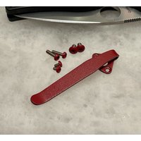 Rote Titanium Deep Pocket Clip & Edelstahl Schrauben Set Für Spyderco Native 5 Frn von screw4you