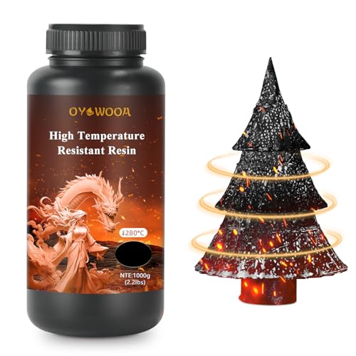 Resin 3D Drucker 1000g Hochtemperaturbeständiges 3D Druckerharz Bis zu 280°C Flüssigphotopolymer Resin für LCD/SLA/DLP-3D-Drucker (Schwarze) von sculokic