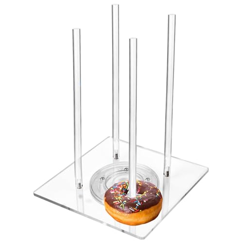 scyca Drehbarer Donutständer, Donut-Ständer für Desserttisch, Brötchenständer, Brötchenständer, Donut-Display-Ständer, transparenter Ständer für von scyca