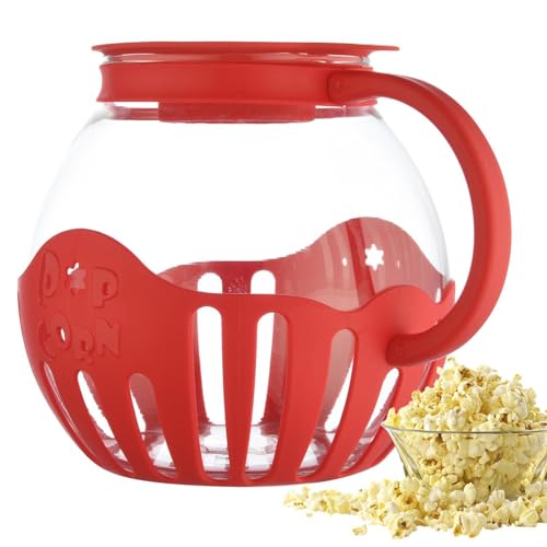 scyca Mikrowellen-Popcorn-Maker | Kreative Mikrowellen-Popcornschale Selbstgemachte Popcornmaschine Borosilikatglas Mikrowellen-Popcorn-Popper-Schüssel mit Deckel | für Home-Movie-Nights-Partys von scyca