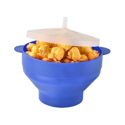 scyca Mikrowellen-Popcorn-Maschine | Mikrowellengeeigneter Popcornbehälter aus Silikon, mikrowellengeeignet, zusammenklappbarer Popcornbehälter mit Deckel von scyca