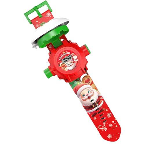 scyca Projektionsuhrspielzeug, Projektionsuhr | Kinderuhr mit Digitaluhr mit Weihnachtsmann-Projektion | Lernspielzeug mit beleuchteter Cartoonuhr für Kinder u von scyca