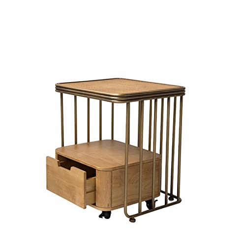 Schlafzimmertisch, Retro-Rattan-Nachttisch, abnehmbarer kleiner Wohnungs-Seitenschrank, modern, minimalistisch, Aufbewahrungsschrank von sdfuhesfgydegfhvshcs