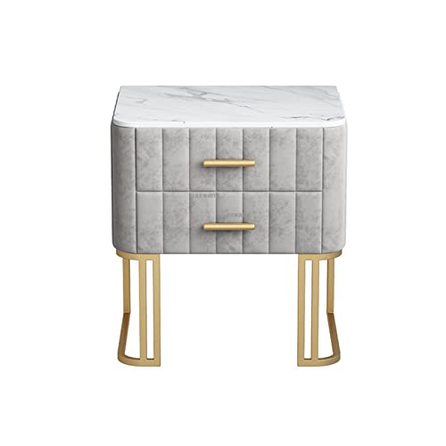 Schlafzimmertisch, modern, leicht, luxuriöser Stil, Nachttisch, minimalistisch, Schlafzimmer, weißes Leder, kreatives Design, Schließfach, personalisierter Nachttisch (Farbe: A 1) (A 2) von sdfuhesfgydegfhvshcs