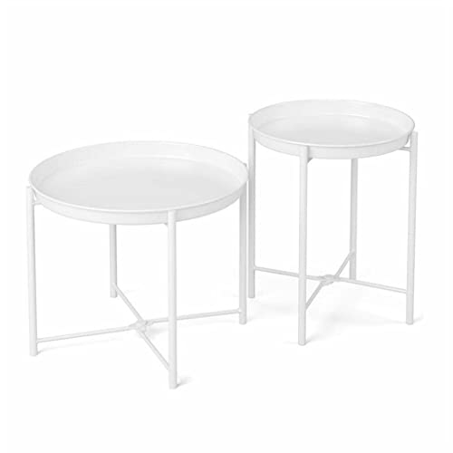 Beistelltische für Wohnzimmer, 2er-Set, weiß, Couchtisch, Metall, Schlafzimmer, Nachttisch, Cocktailtisch (Farbe: Bildfarbe, Größe: Einheitsgröße) (Bildfarbe, Einheitsgröße) von sdghfghdbghgfyedvfvjk