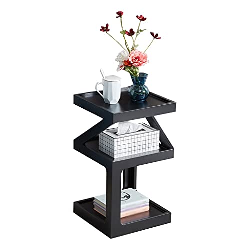 Tische Massivholz Beistelltisch Blumenregal Regal Wohnzimmer Sofa Nachttisch Beistelltisch Ecktisch (Farbe: Weiß) (Schwarz) von sdghfghdbghgfyedvfvjk