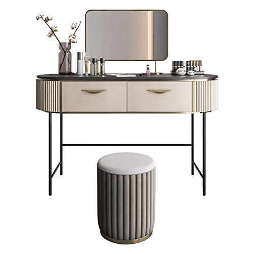 Schlafzimmer Schminktisch Hocker Set - Schminktisch Kosmetik Schminktisch mit HD Spiegel für Wohnung Schlafzimmer Möbel Dekoration 1,2 m von sdhgsdgdhsavbxc